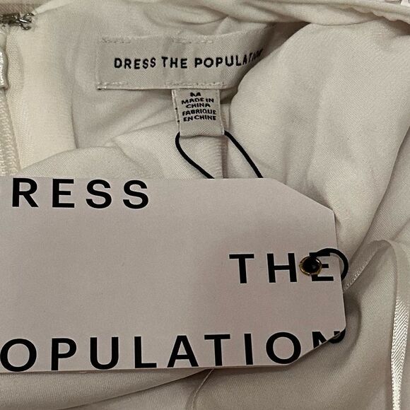 NWT Dress the Population Natalie White Scoop back sequin-K18 - Picture 6 of 6